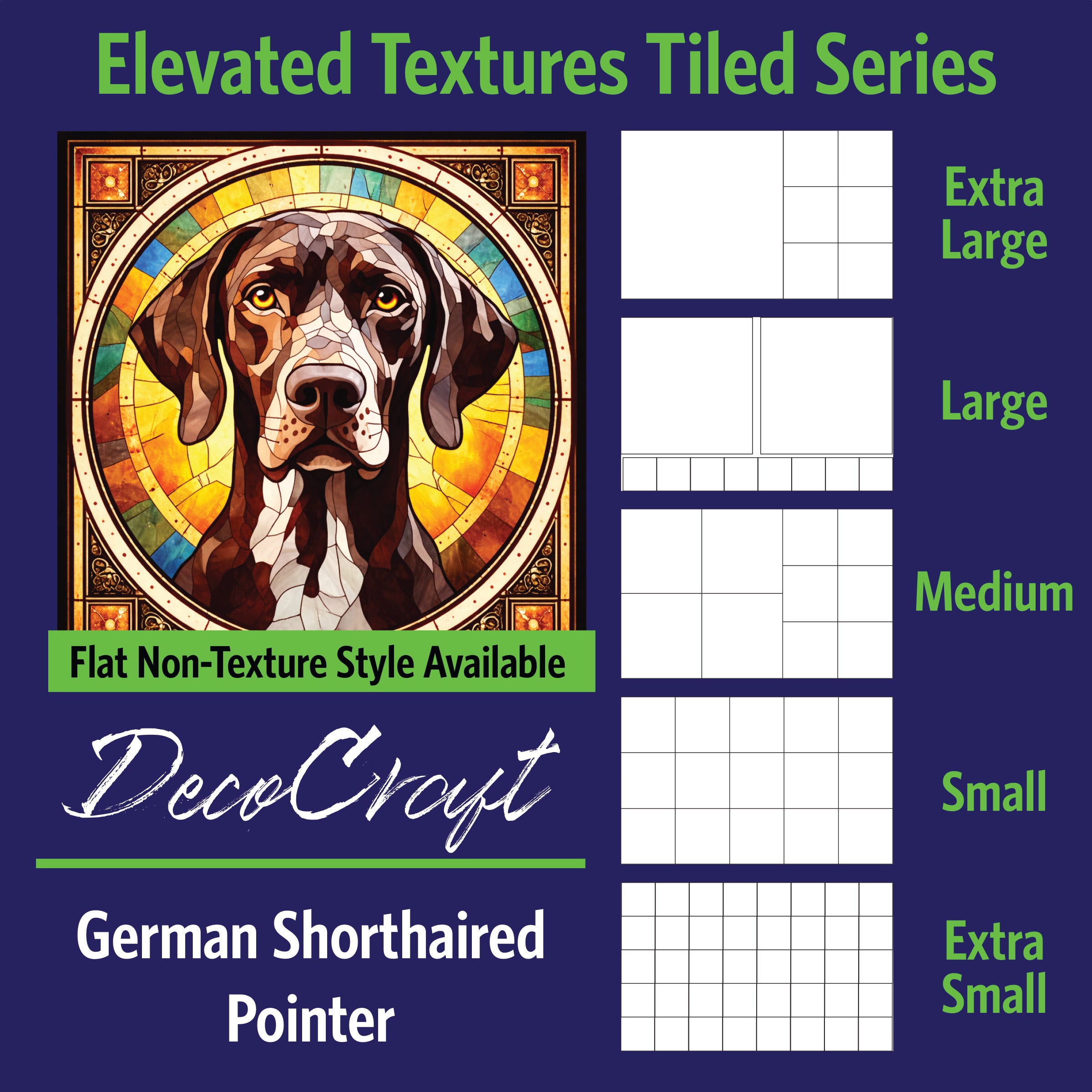 DecoCraft - Scenic Elevated Texture Tiles - German Shorthaired Pointer ...