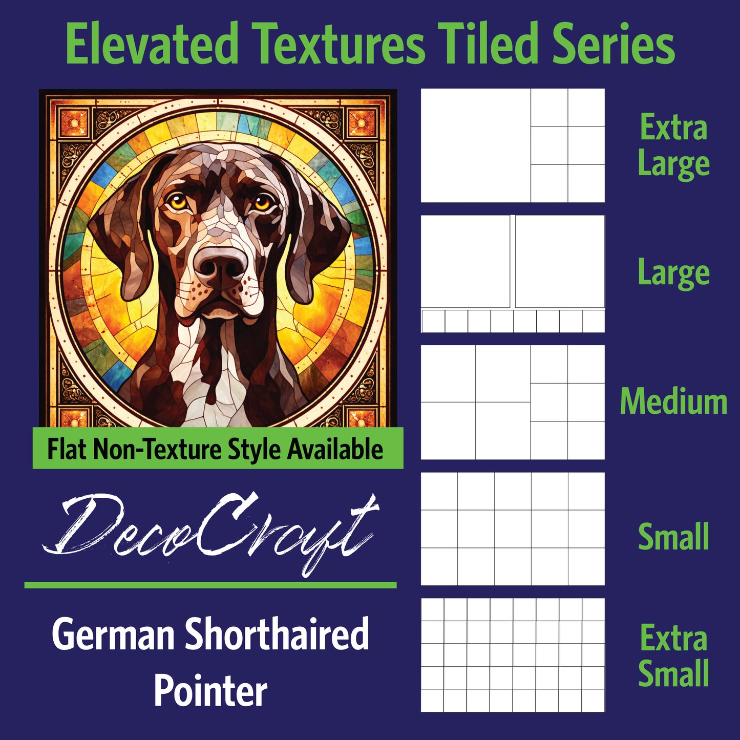 DecoCraft - Scenic Elevated Texture Tiles - German Shorthaired Pointer