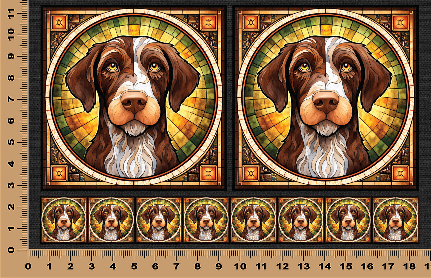 DecoCraft - Scenic Elevated Texture Tiles - German Wirehaired Pointer