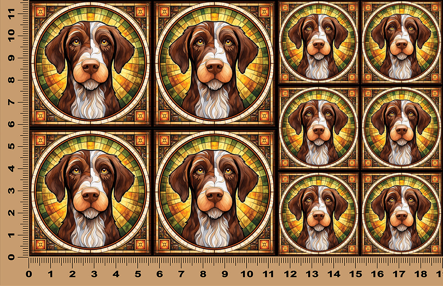 DecoCraft - Scenic Elevated Texture Tiles - German Wirehaired Pointer
