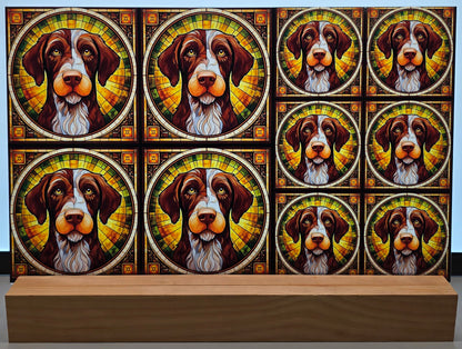 DecoCraft - Scenic Elevated Texture Tiles - German Wirehaired Pointer