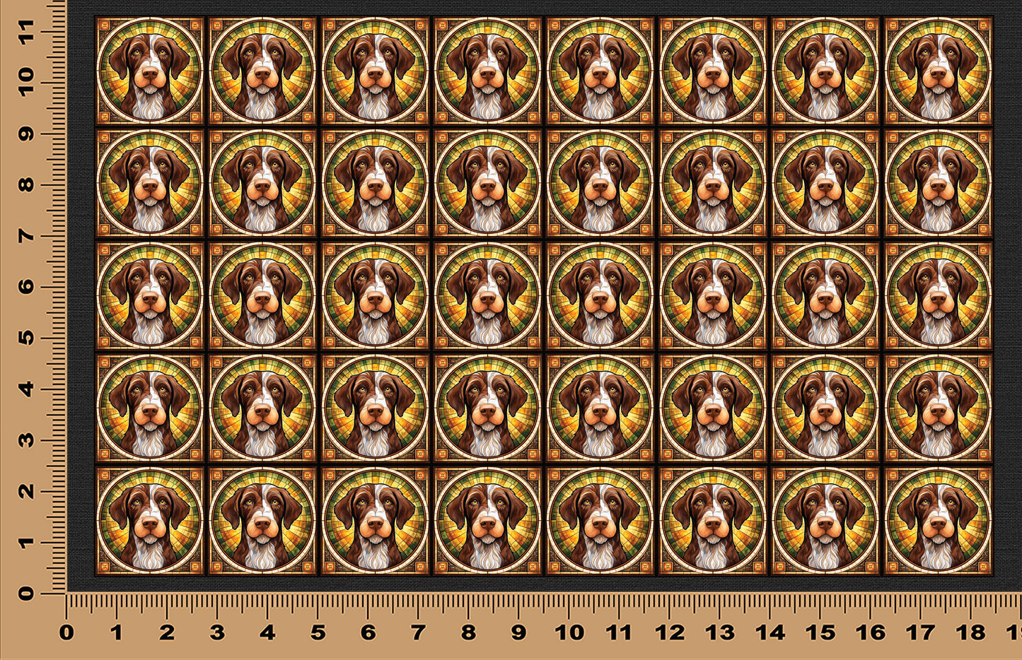 DecoCraft - Scenic Elevated Texture Tiles - German Wirehaired Pointer