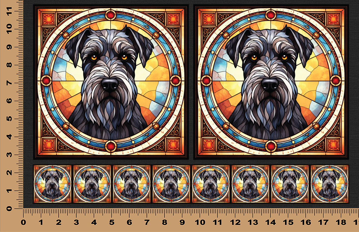 DecoCraft - Scenic Elevated Texture Tiles - Giant Schnauzer