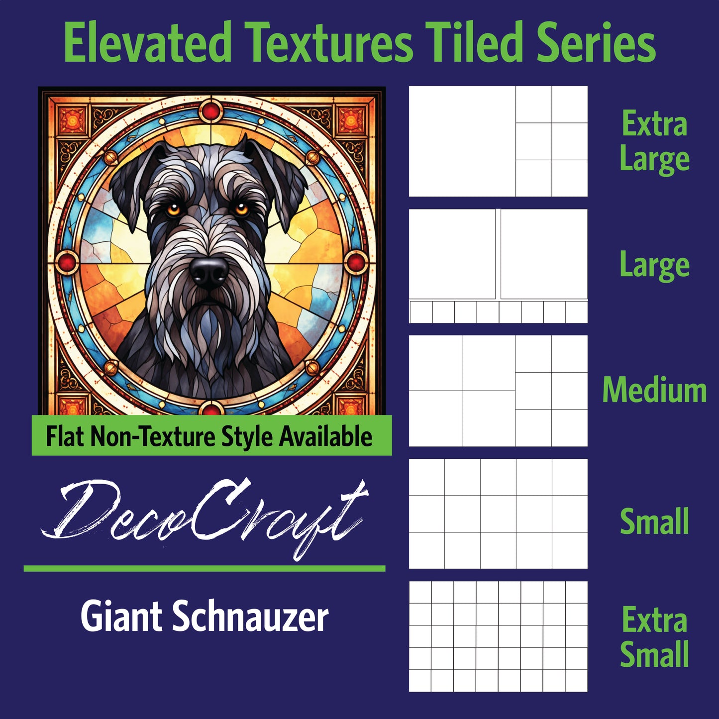 DecoCraft - Scenic Elevated Texture Tiles - Giant Schnauzer