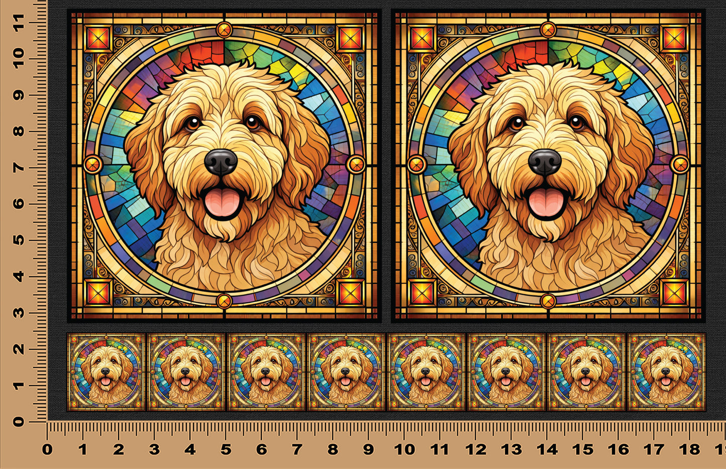 DecoCraft - Scenic Elevated Texture Tiles - Golden Doodle