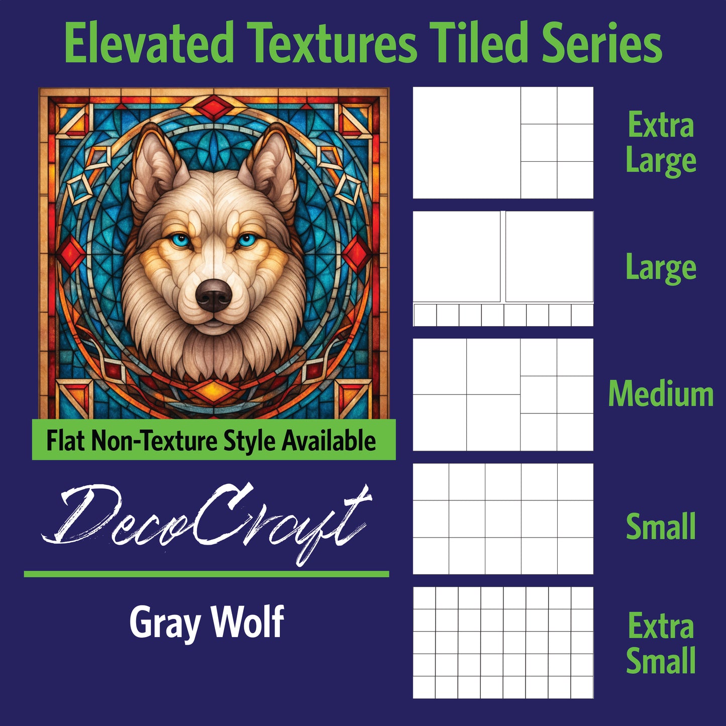 DecoCraft - Scenic Elevated Texture Tiles - Gray Wolf