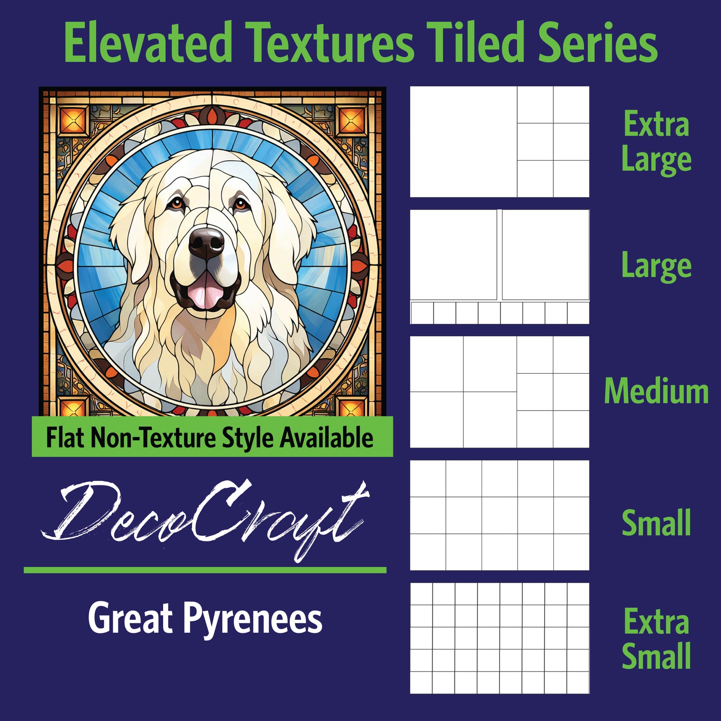 DecoCraft - Scenic Elevated Texture Tiles - Great Pyrenees