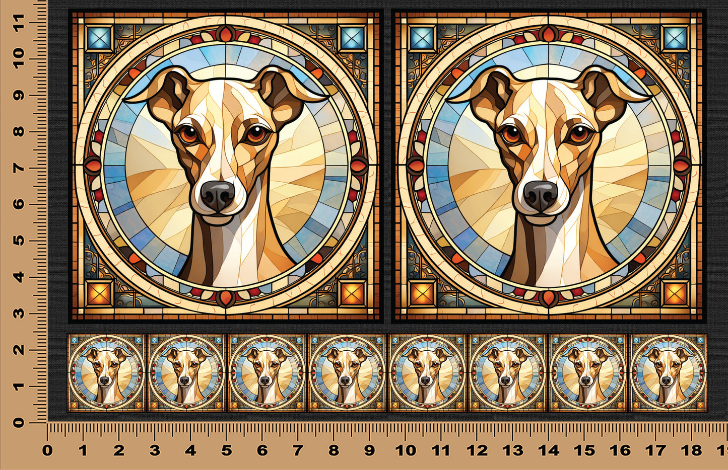 DecoCraft - Scenic Elevated Texture Tiles - Italian Greyhound