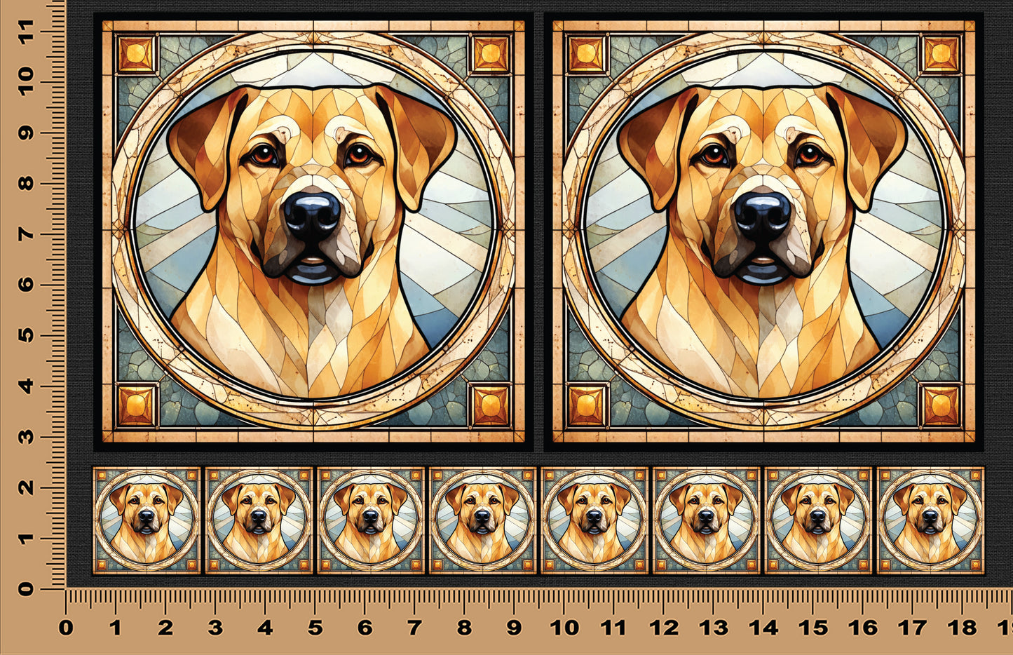 DecoCraft - Scenic Elevated Texture Tiles - Golden Labrador