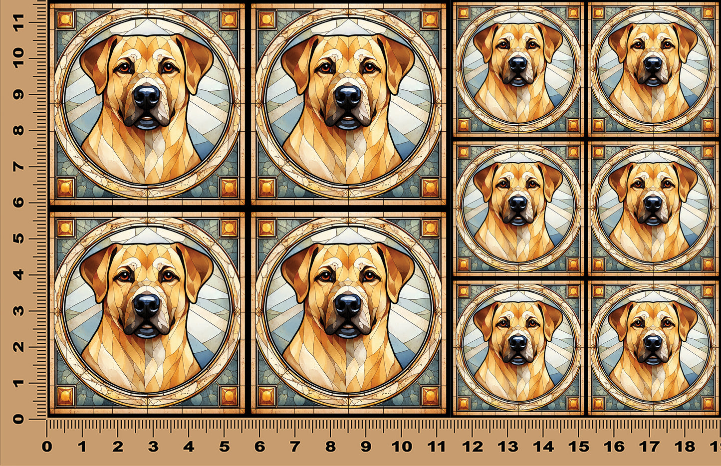 DecoCraft - Scenic Elevated Texture Tiles - Golden Labrador