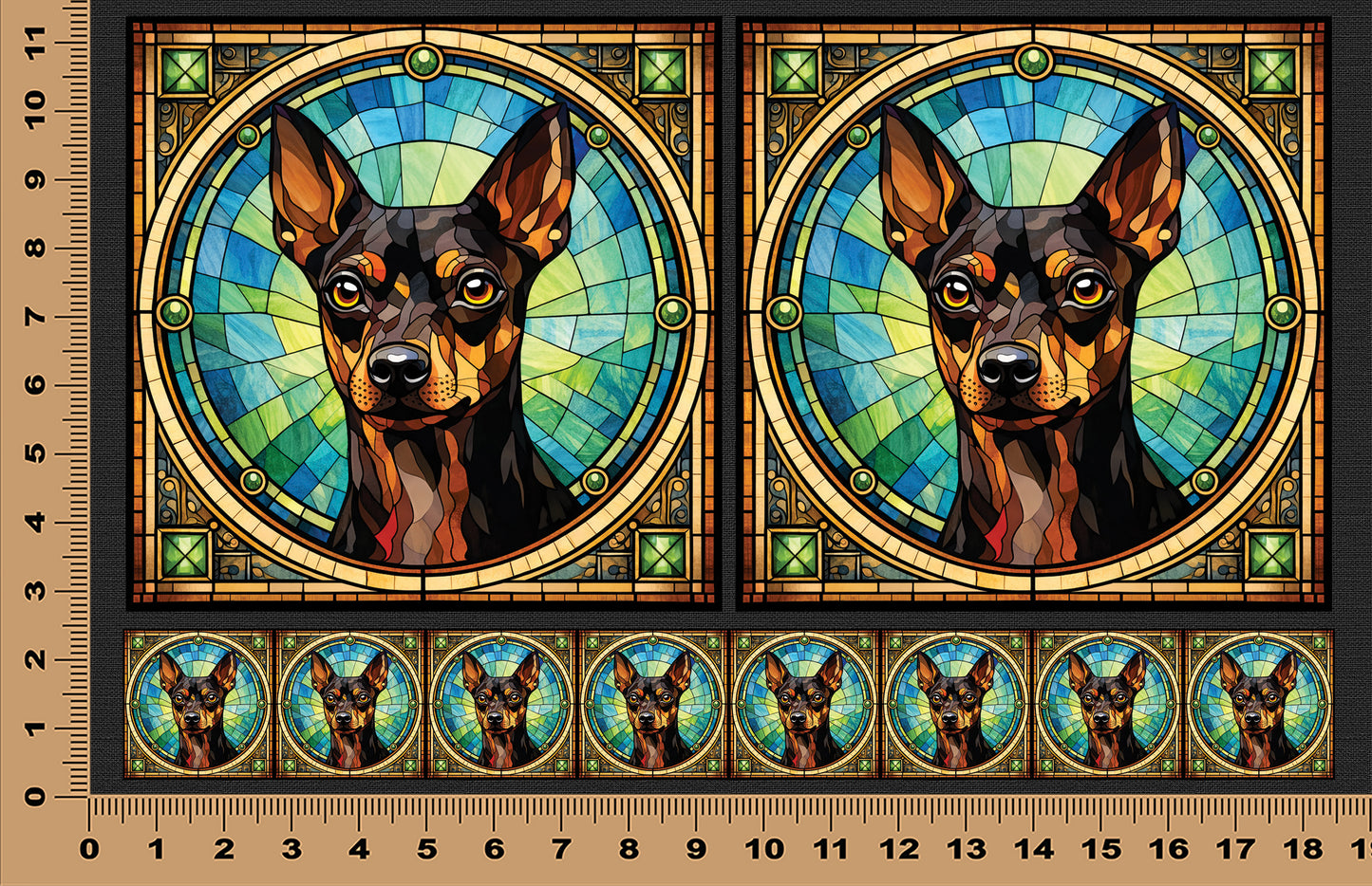 DecoCraft - Scenic Elevated Texture Tiles - Miniature Pinscher