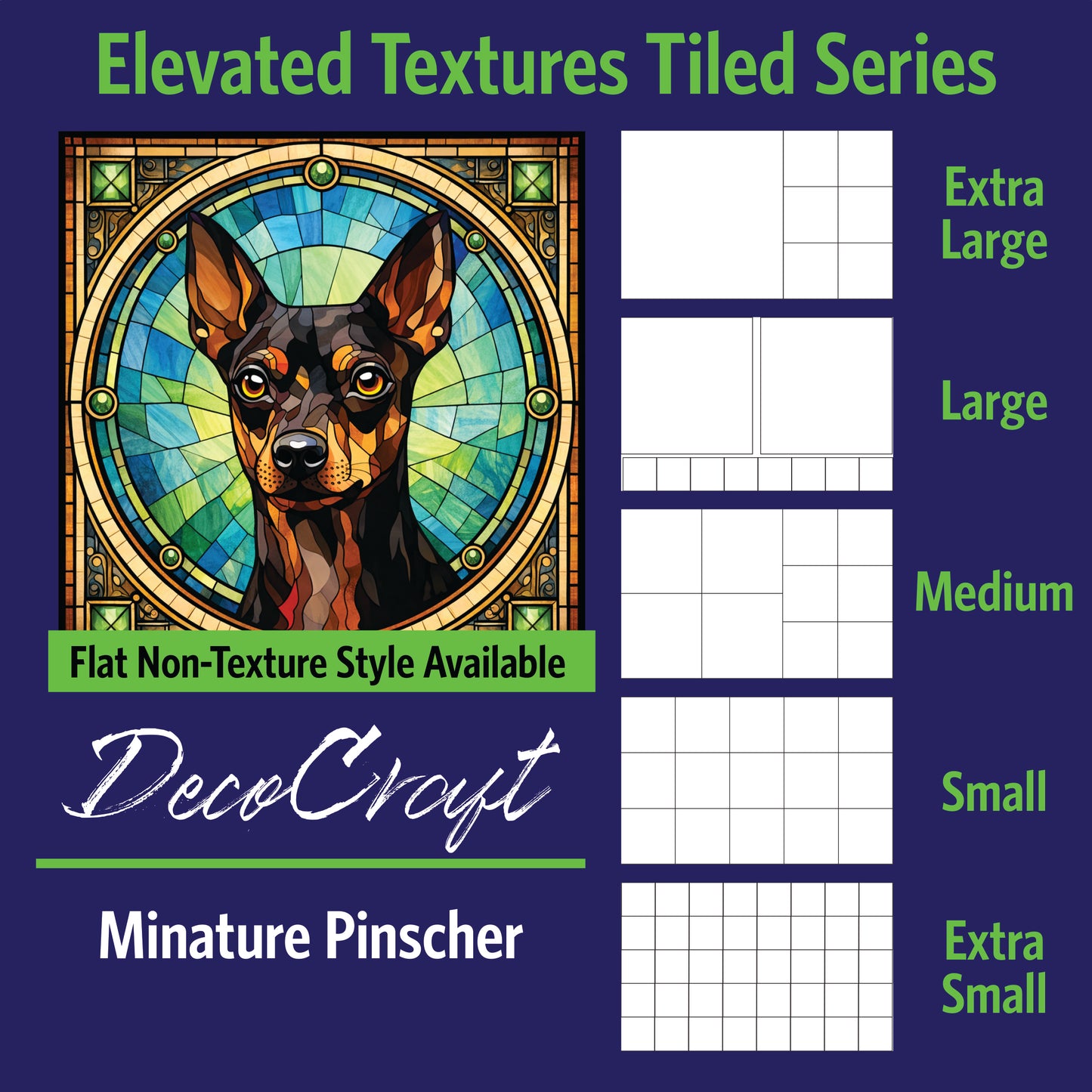 DecoCraft - Scenic Elevated Texture Tiles - Miniature Pinscher