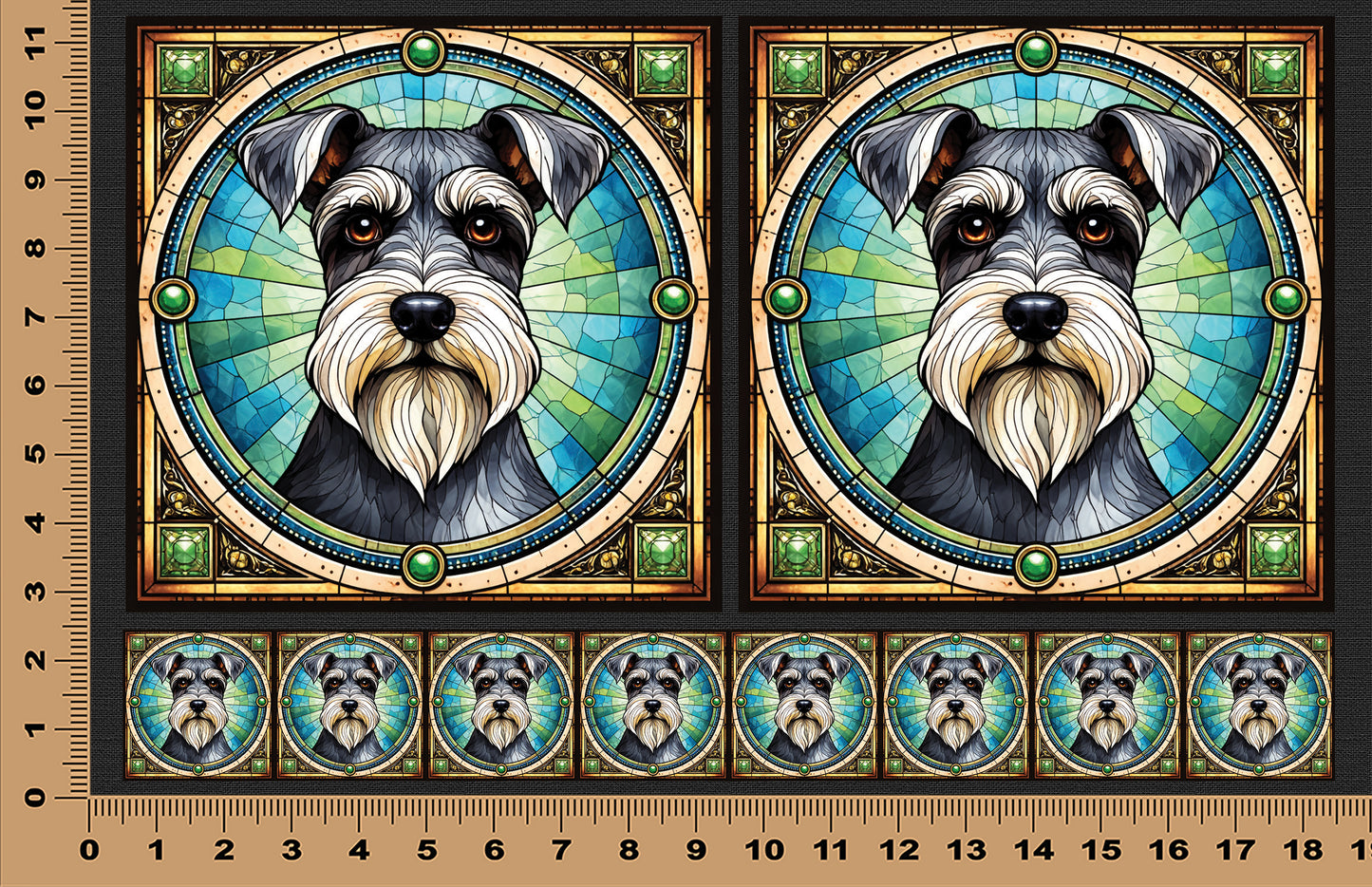 DecoCraft - Scenic Elevated Texture Tiles - Miniature Schnauzer