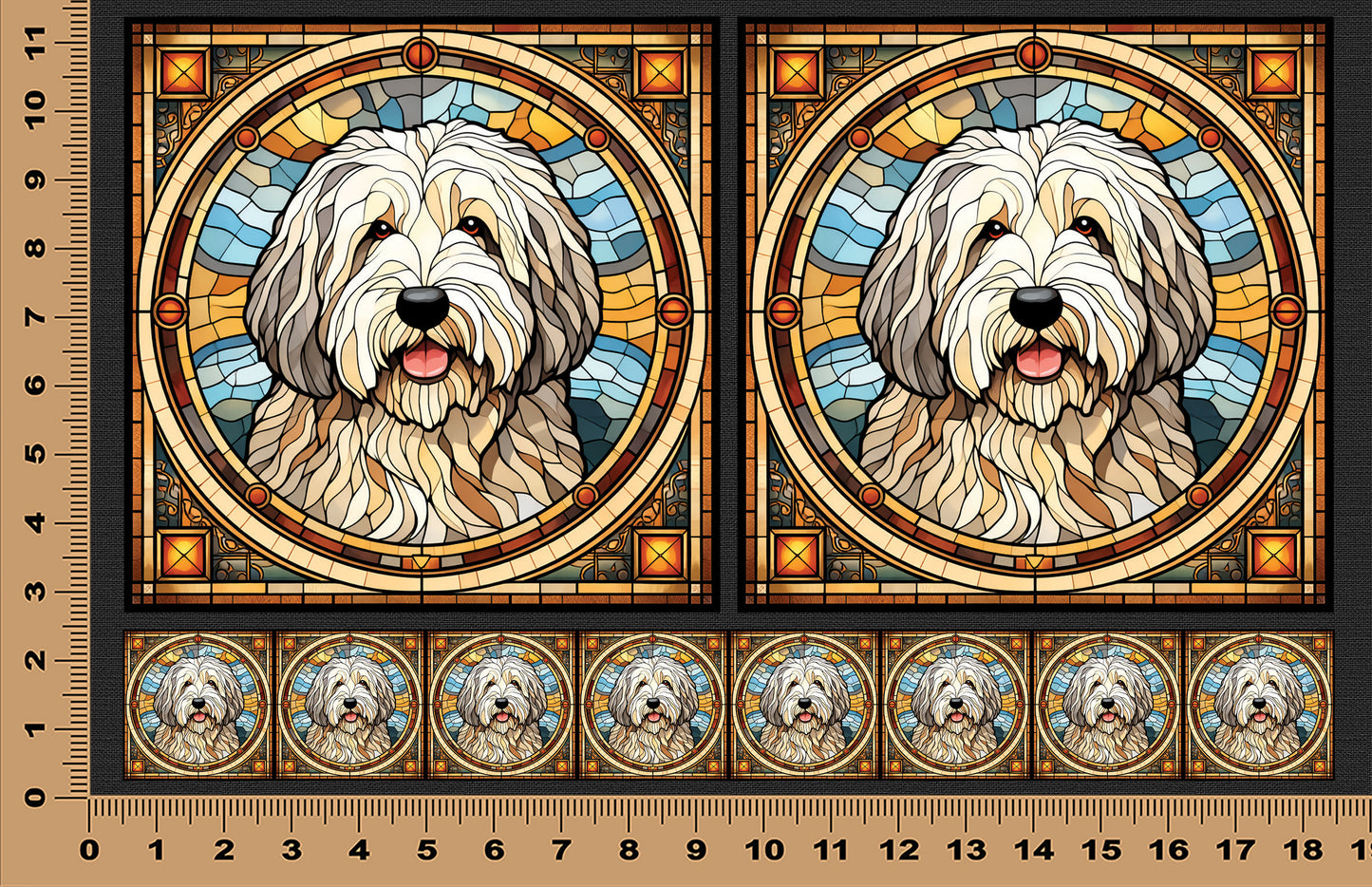 DecoCraft - Scenic Elevated Texture Tiles - Old English Sheepdog
