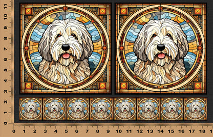 DecoCraft - Scenic Elevated Texture Tiles - Old English Sheepdog