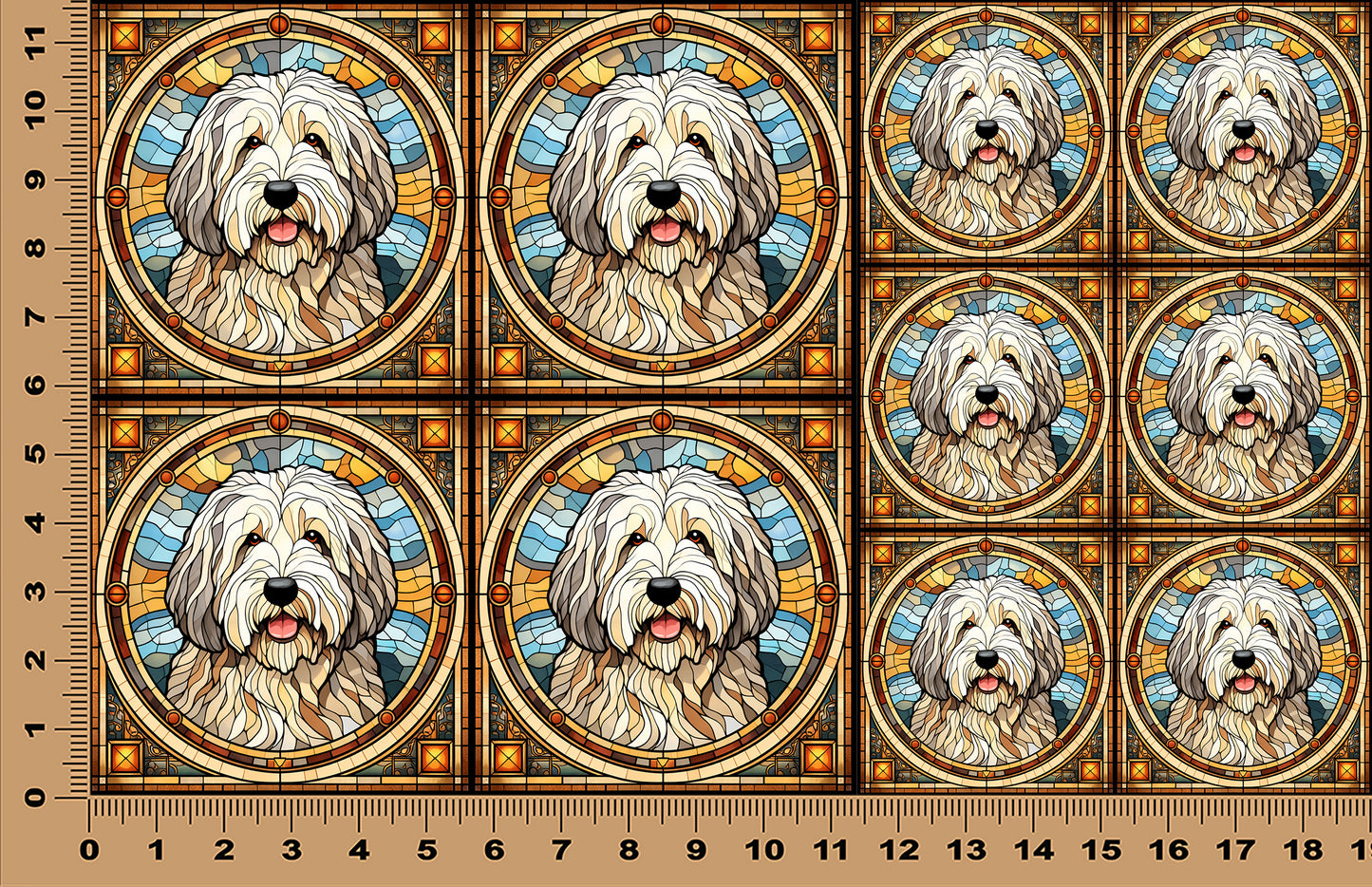DecoCraft - Scenic Elevated Texture Tiles - Old English Sheepdog