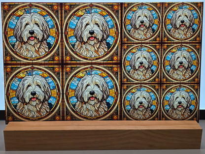 DecoCraft - Scenic Elevated Texture Tiles - Old English Sheepdog