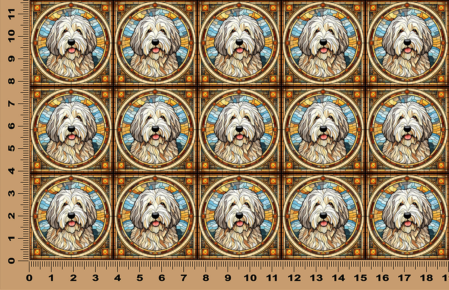 DecoCraft - Scenic Elevated Texture Tiles - Old English Sheepdog