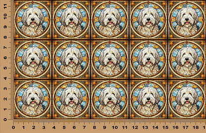 DecoCraft - Scenic Elevated Texture Tiles - Old English Sheepdog