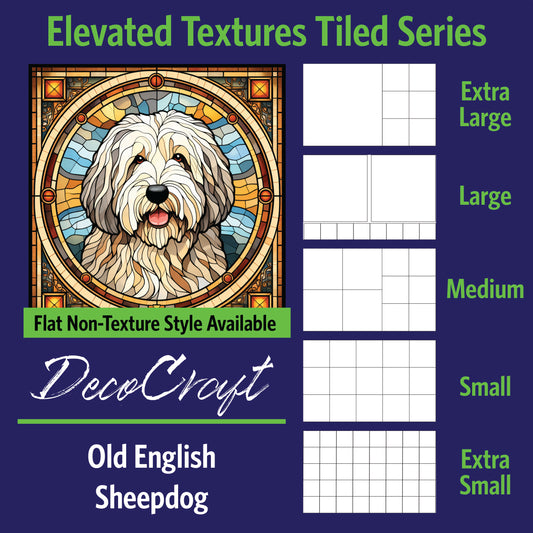 DecoCraft - Scenic Elevated Texture Tiles - Old English Sheepdog