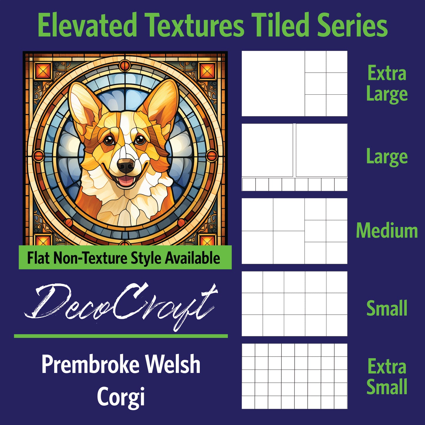 DecoCraft - Scenic Elevated Texture Tiles - Pembroke Welsh Corgi