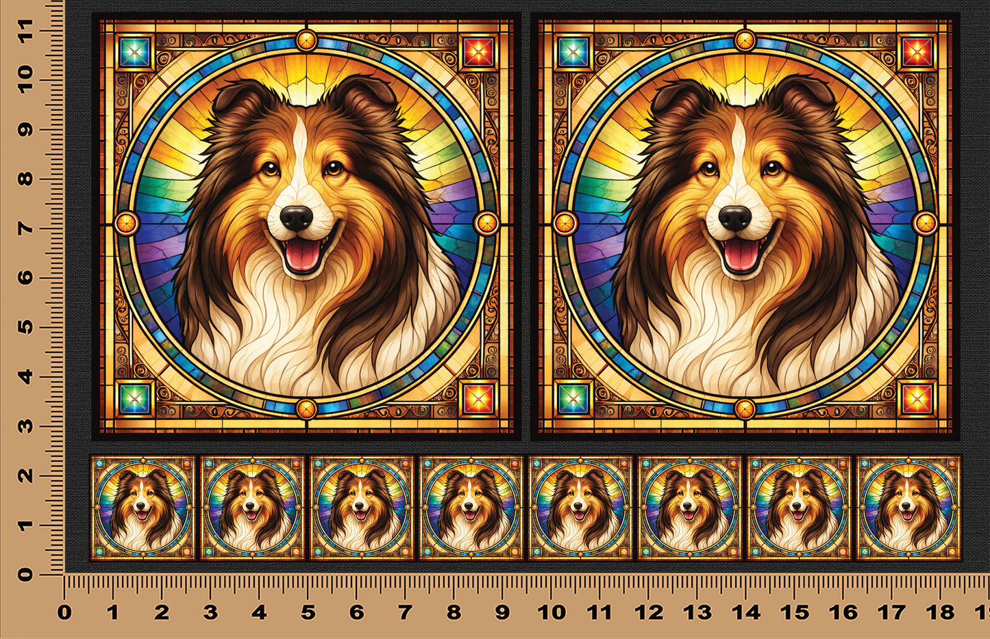DecoCraft - Scenic Elevated Texture Tiles - Shetland Sheepdog