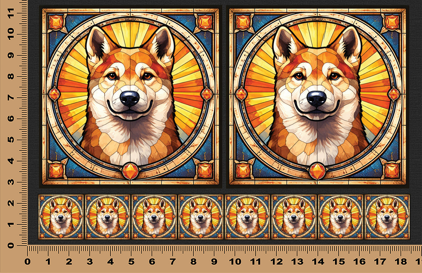 DecoCraft - Scenic Elevated Texture Tiles - Shiba Inu