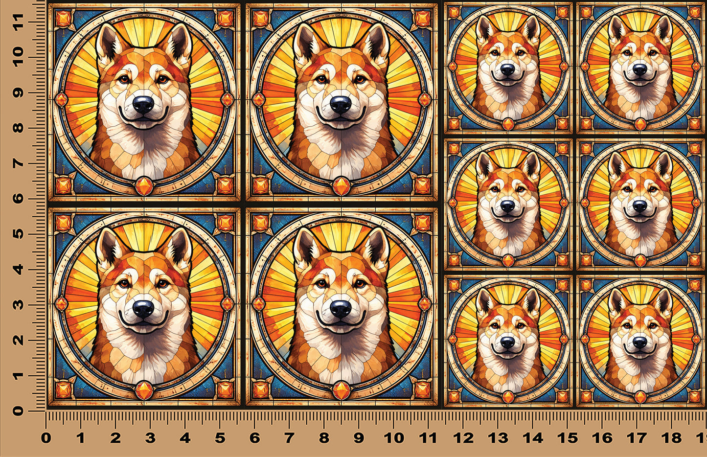 DecoCraft - Scenic Elevated Texture Tiles - Shiba Inu