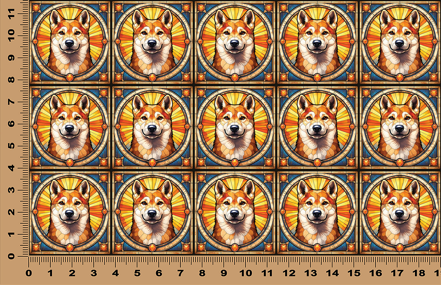DecoCraft - Scenic Elevated Texture Tiles - Shiba Inu