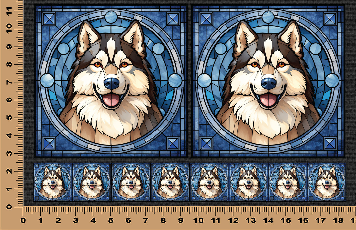 DecoCraft - Scenic Elevated Texture Tiles - Siberian Husky