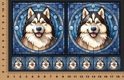 DecoCraft - Scenic Elevated Texture Tiles - Siberian Husky
