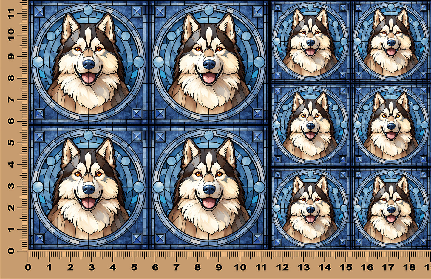 DecoCraft - Scenic Elevated Texture Tiles - Siberian Husky
