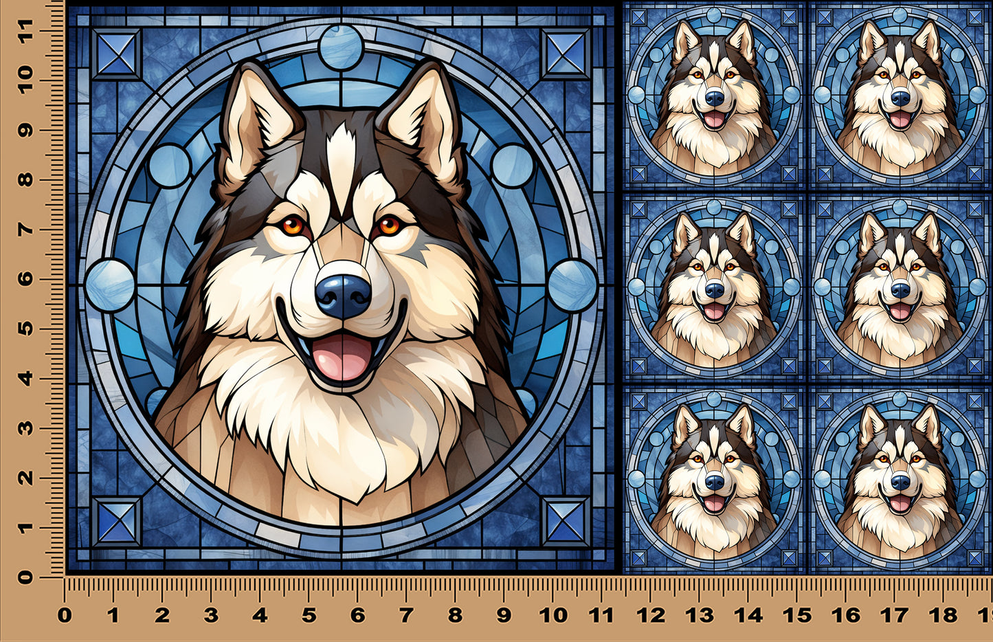 DecoCraft - Scenic Elevated Texture Tiles - Siberian Husky