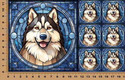 DecoCraft - Scenic Elevated Texture Tiles - Siberian Husky