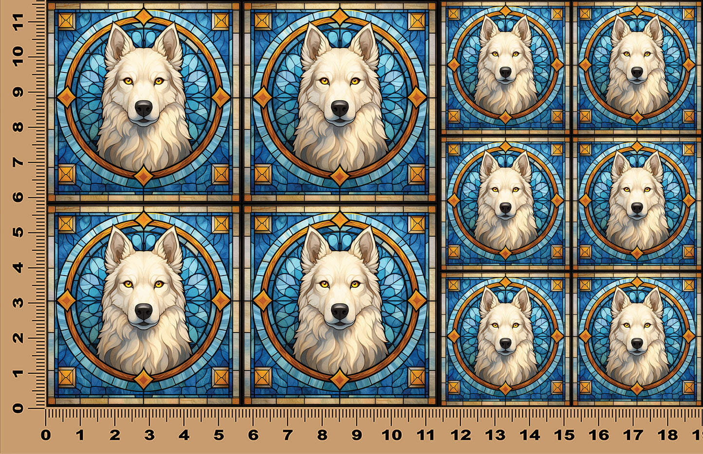 DecoCraft - Scenic Elevated Texture Tiles - White Wolf
