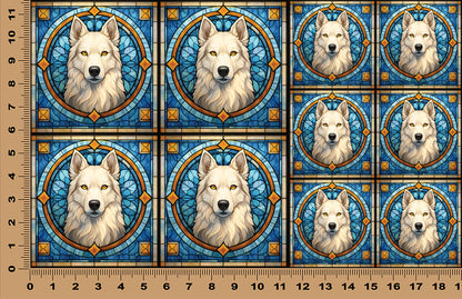 DecoCraft - Scenic Elevated Texture Tiles - White Wolf