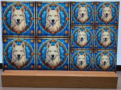DecoCraft - Scenic Elevated Texture Tiles - White Wolf