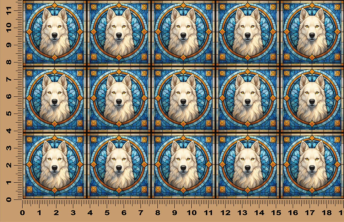 DecoCraft - Scenic Elevated Texture Tiles - White Wolf