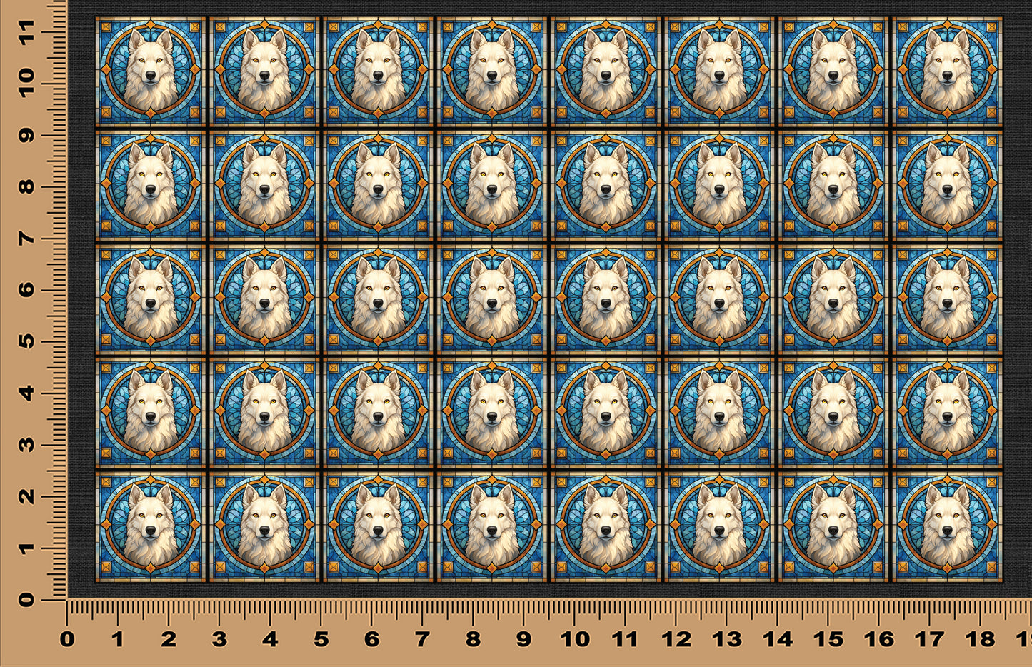 DecoCraft - Scenic Elevated Texture Tiles - White Wolf