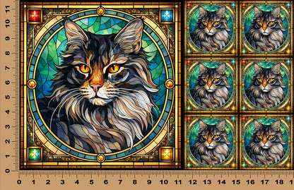 DecoCraft - Scenic Elevated Texture Tiles - American Bobtail I