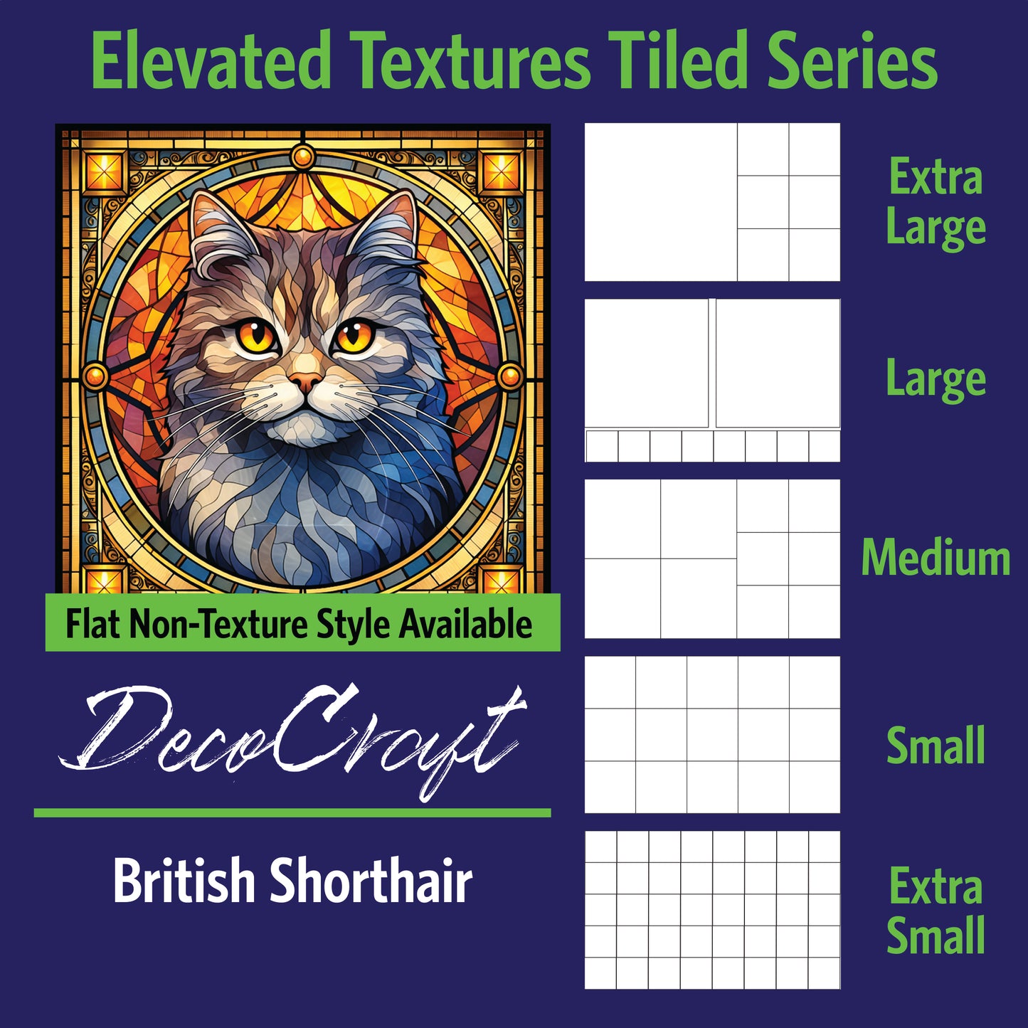 DecoCraft - Scenic Elevated Texture Tiles - British Shorthair I