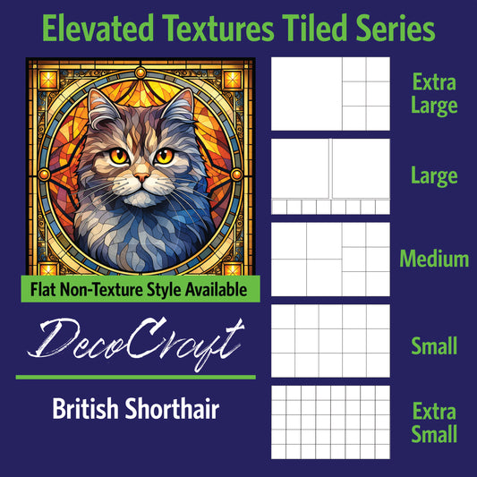 DecoCraft - Scenic Elevated Texture Tiles - British Shorthair I