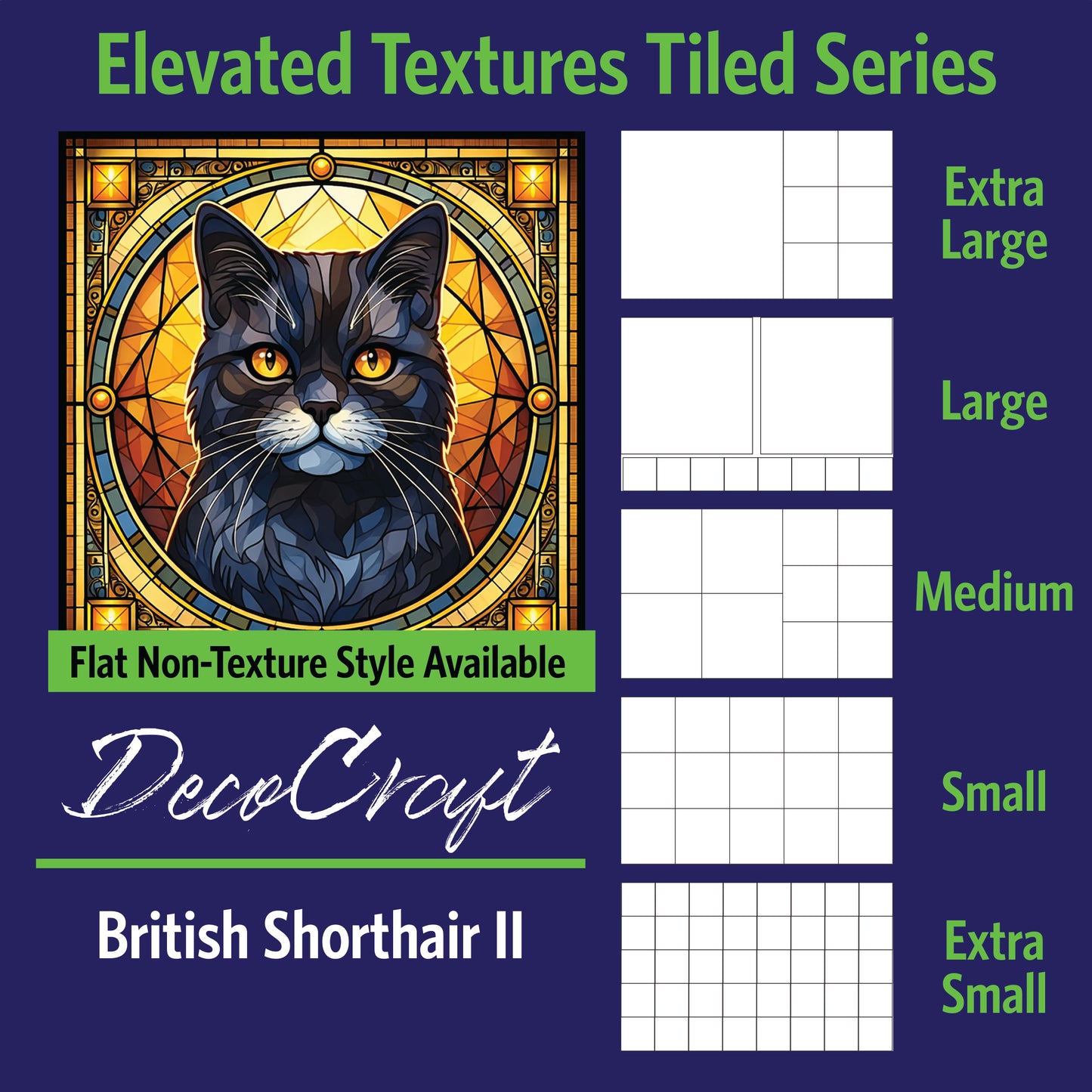 DecoCraft - Scenic Elevated Texture Tiles - British Shorthair II