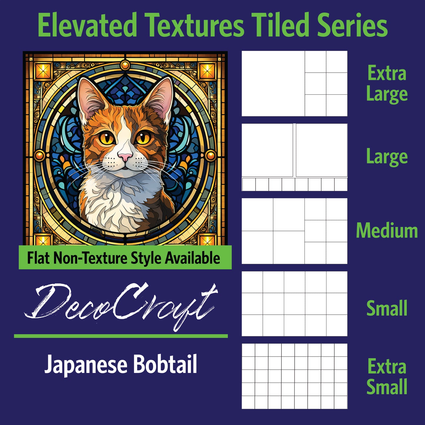 DecoCraft - Scenic Elevated Texture Tiles - Japanese Bobtail