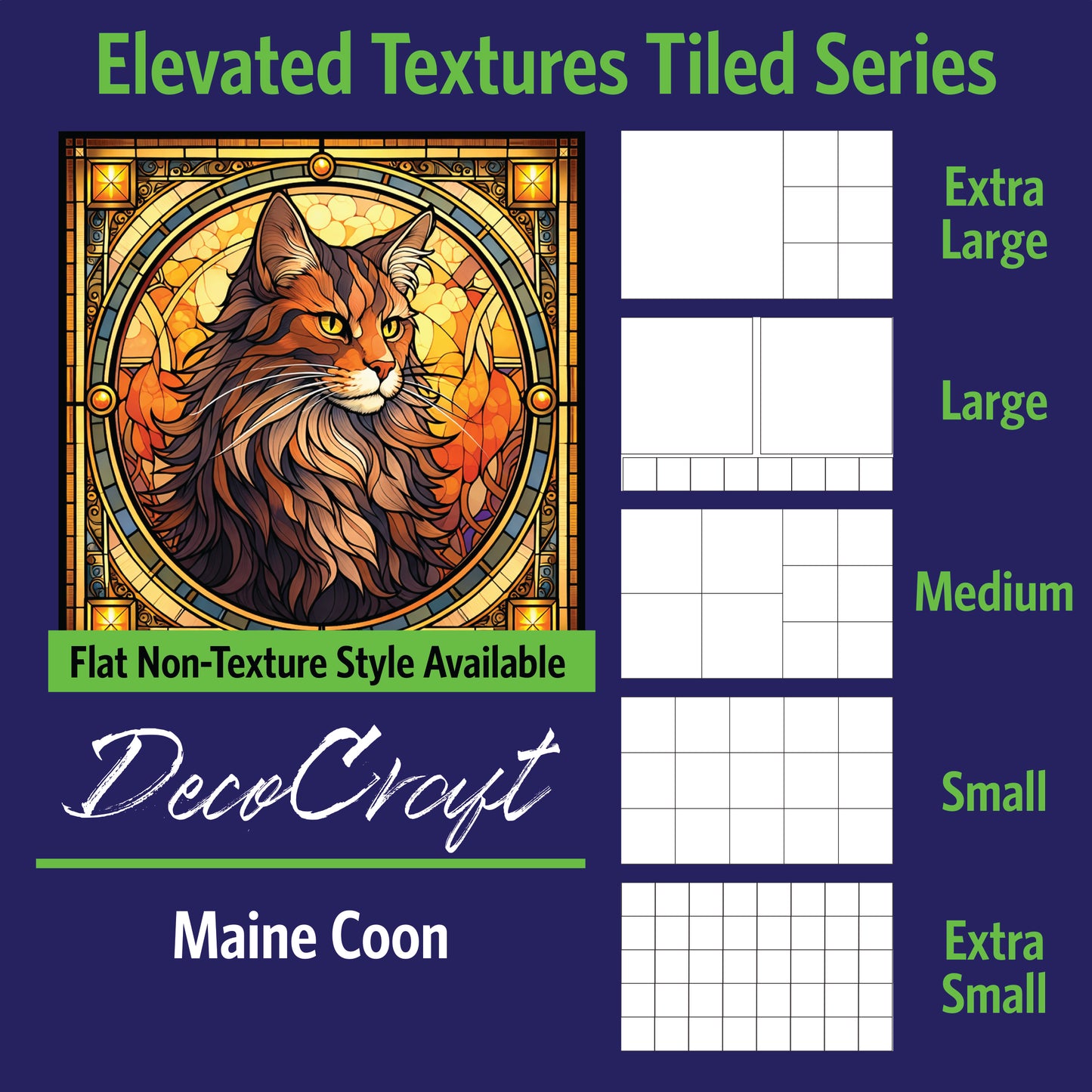 DecoCraft - Scenic Elevated Texture Tiles - Maine Coon
