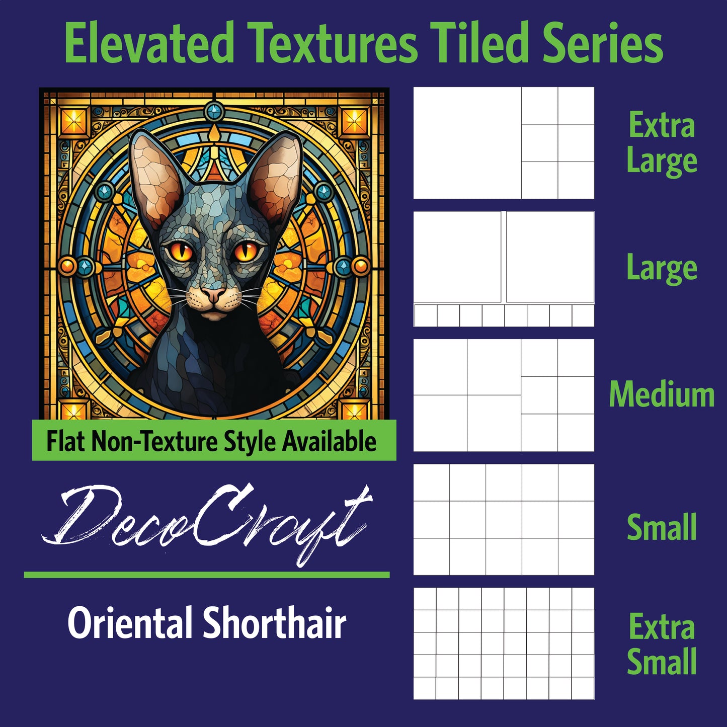 DecoCraft - Scenic Elevated Texture Tiles - Oriental Shorthair
