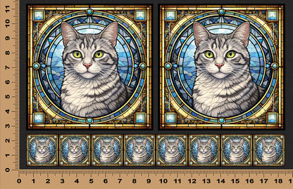 DecoCraft - Scenic Elevated Texture Tiles - Gray Tabby