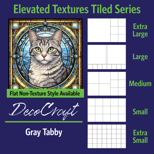 DecoCraft - Scenic Elevated Texture Tiles - Gray Tabby