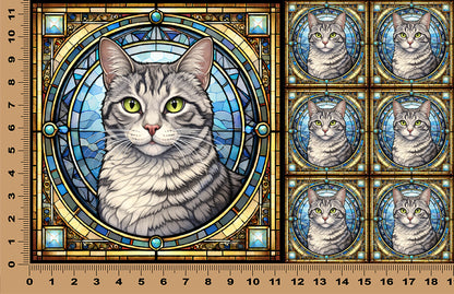 DecoCraft - Scenic Elevated Texture Tiles - Gray Tabby