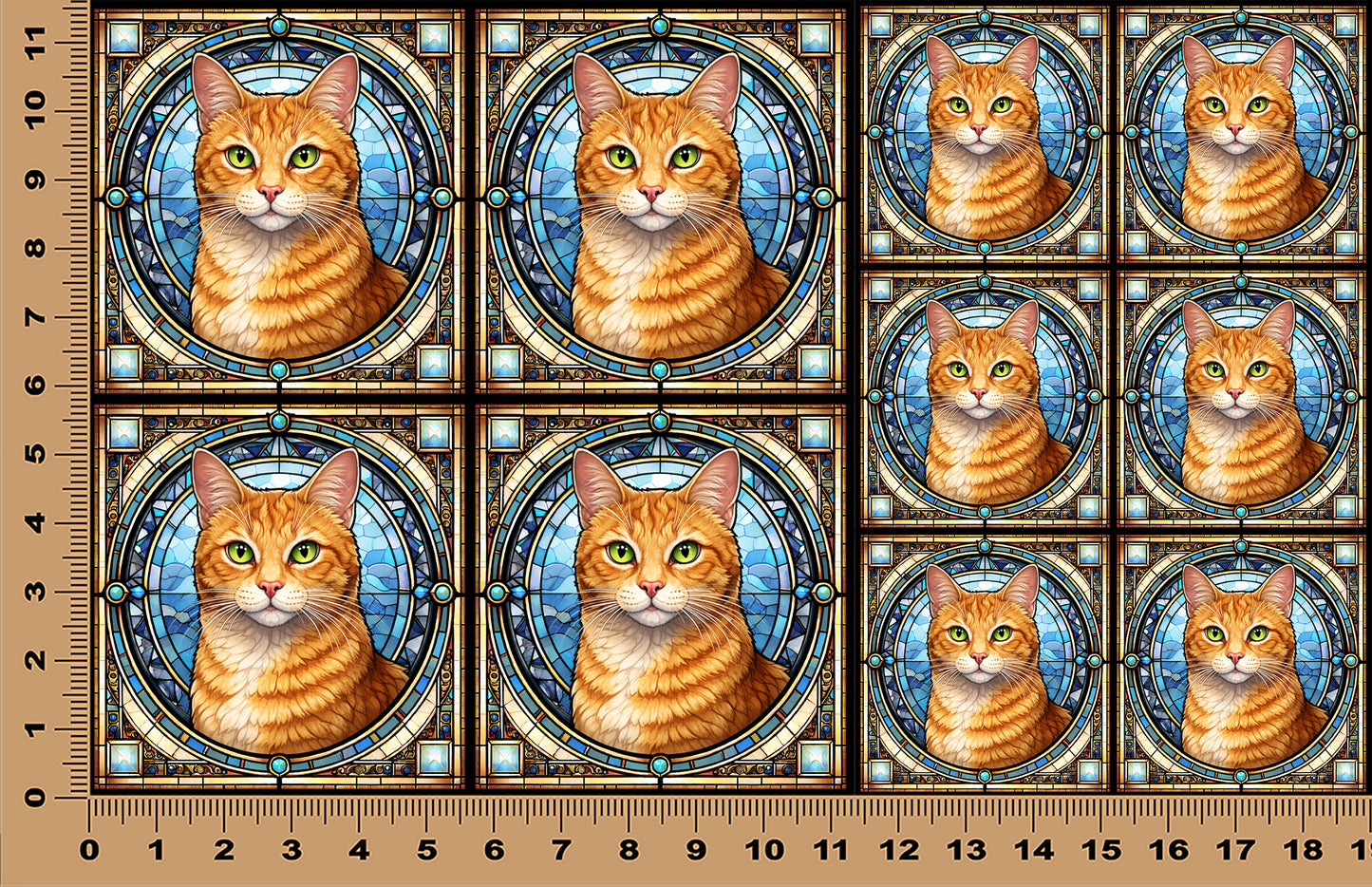 DecoCraft - Scenic Elevated Texture Tiles - Orange Tabby